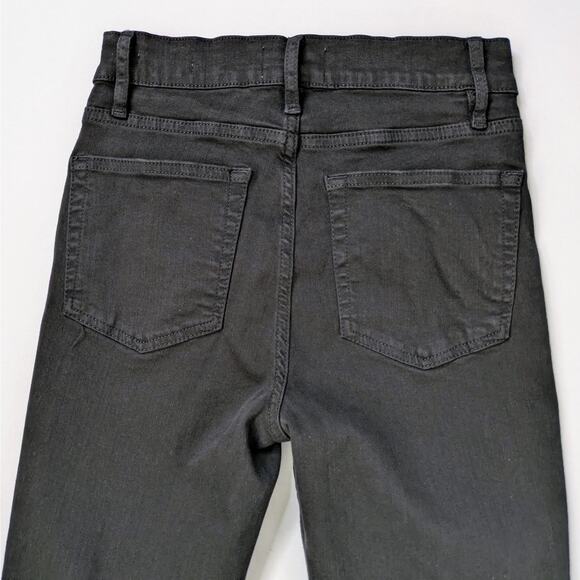 Frame Le High Straight 26 Black Raw Hem Quiet Luxury Minimalist Denim - Picture 5 of 10